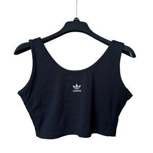 ADIDAS Black Logo Cropped Tank Top